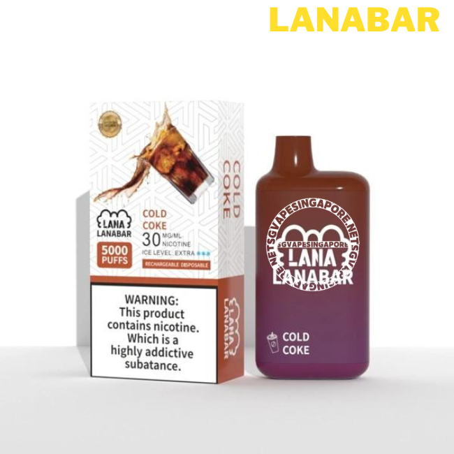 Lanabar 5000 is a disposable vape device manufactured by Lanapen 2000. Available in Singapore through SG Vape Singapore, it offers convenient delivery options. This particular product is known for its tie guan yin and coke flavor.