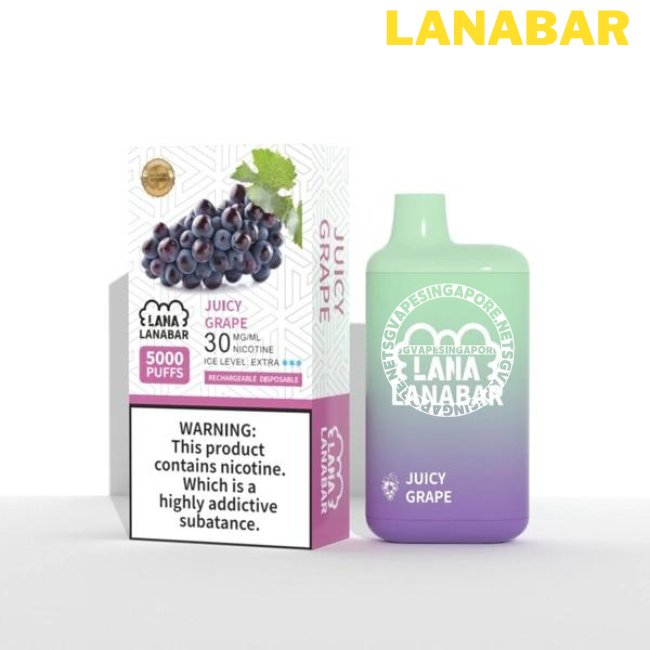 The Lanabar 5000 (Lana bar disposable) is a popular vaping device available in Singapore. Explore SGVapeSingapore for convenient delivery options and discover the delicious Tie Guan Yin and grape flavor.