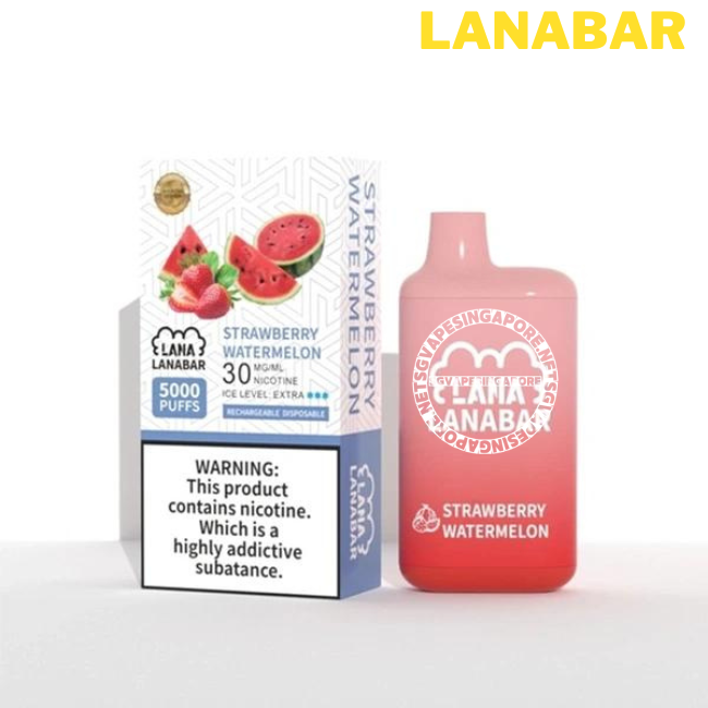 Lanabar 5000 is a disposable vaping device available in Singapore through SGVapeSingapore. Enjoy the convenience of delivery and indulge in the delightful flavor of Tie Guan Yin and strawberry watermelon.