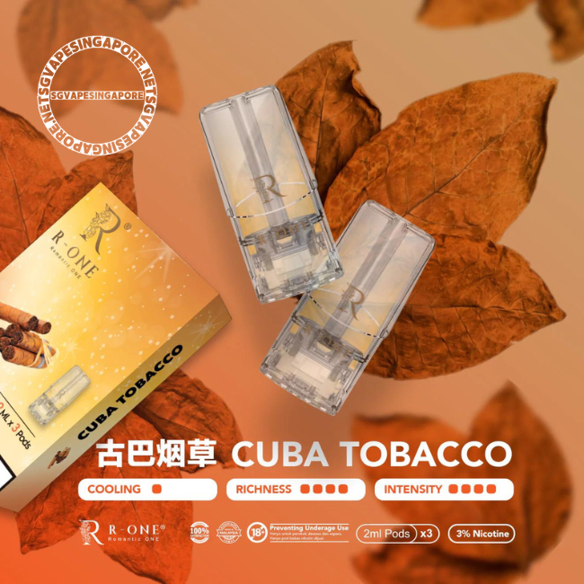 R-One pod is a popular vape brand in Singapore known for its high-quality products and delicious cuban tobacco and lychee-flavored pods. Order from SG Vape Singapore and enjoy fast and reliable delivery service. Explore the world of R-One today!